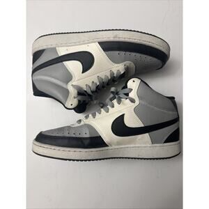 Nike Court Vision Mid Men’s 8 White Grey Leather High Top Sneakers DN3571-002